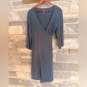 Caden Lane Solid Dusty Blue Bamboo Knit Maternity Robe
